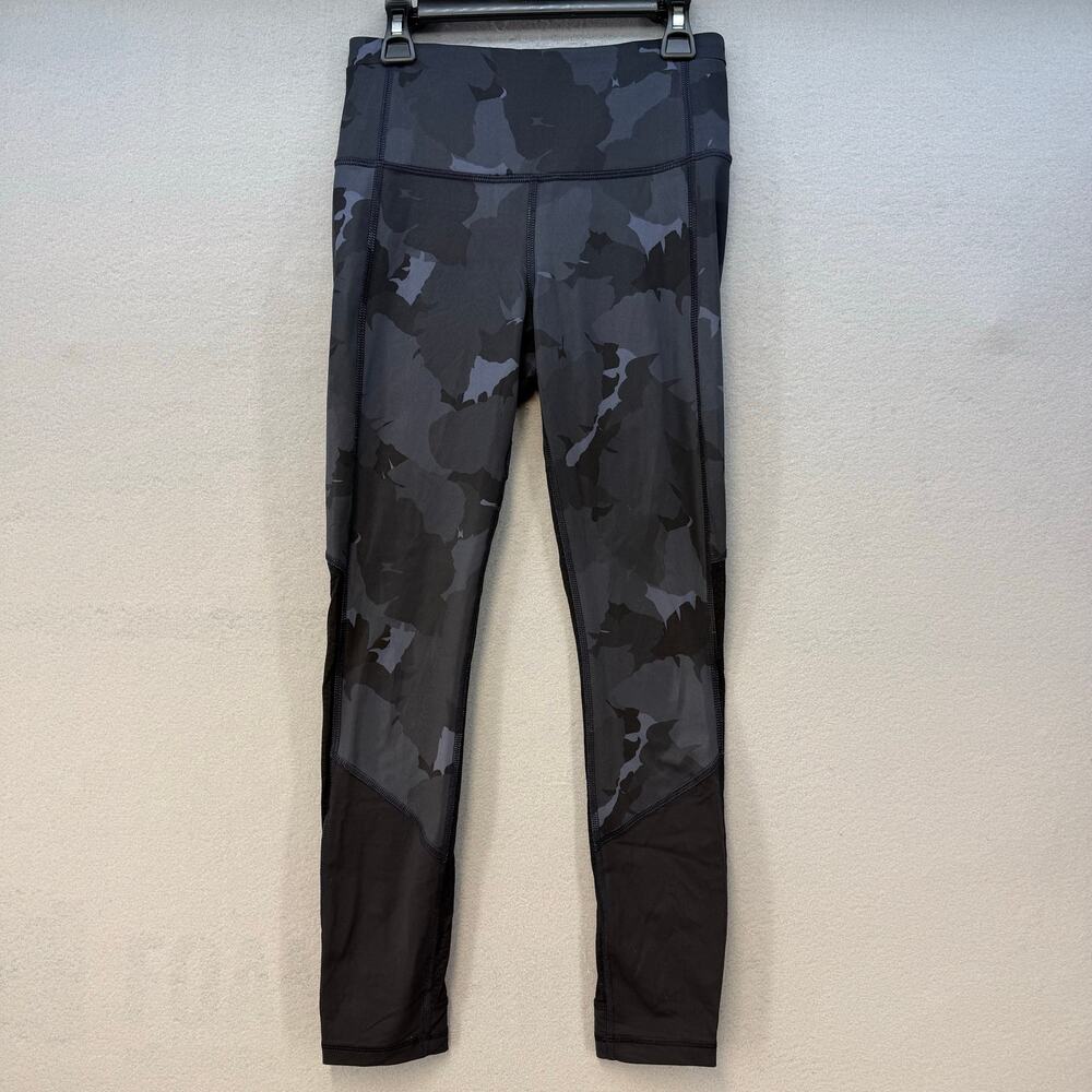 Lululemon All You Need Tight Leggings Women's 4 Black Grey Palm Camo EUC
